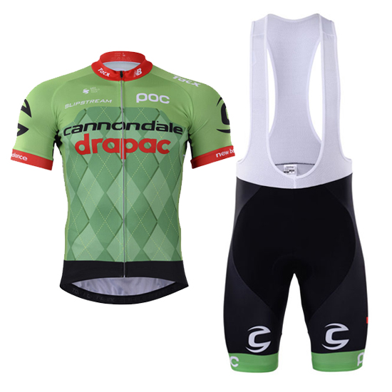 2017 Maillot Cannondale Drapac Tirantes Mangas Cortas verde